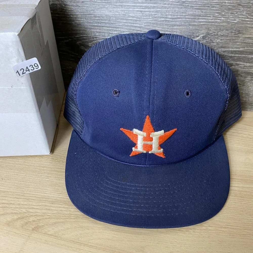 Vintage Houston Astros Hat Cap Snap‎ Back MLB Baseball Trucker Mens 80s